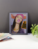 baserbillion artpink hat black girl cool look grimace sexy new era dawns baserbillion art